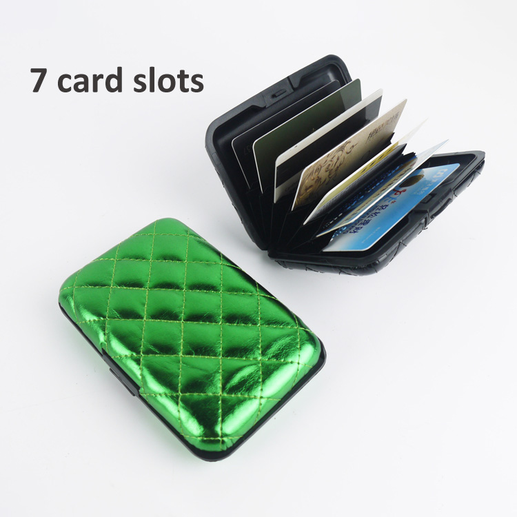 Quilted Leather RFID Blocking Credit Card Holder