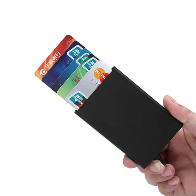 Porta-cartões de crédito pop-up automático em alumínio
