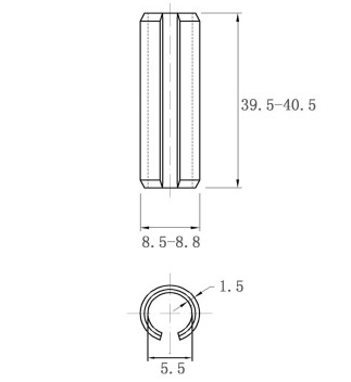 Pružný kolík s drážkou DIN1481