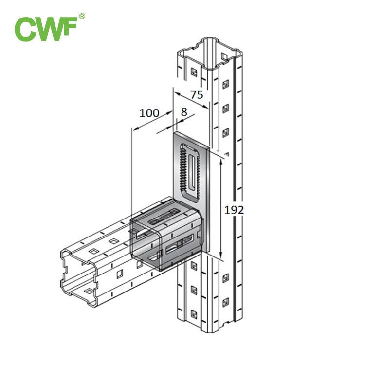 Channel Steel Single Hole Right Angle Connector WH-S90-U