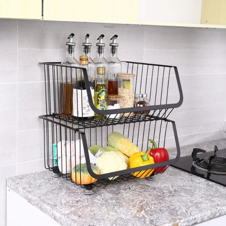 Kitchen's multifunctional storage stainless steel basket