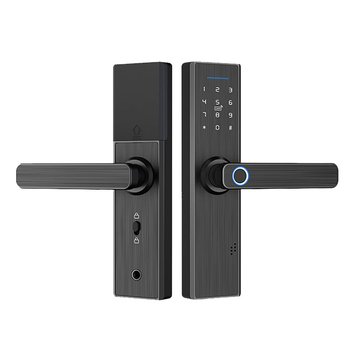 Waterproof Fingerprint Biometric Smart Door Handle Lock - 0 