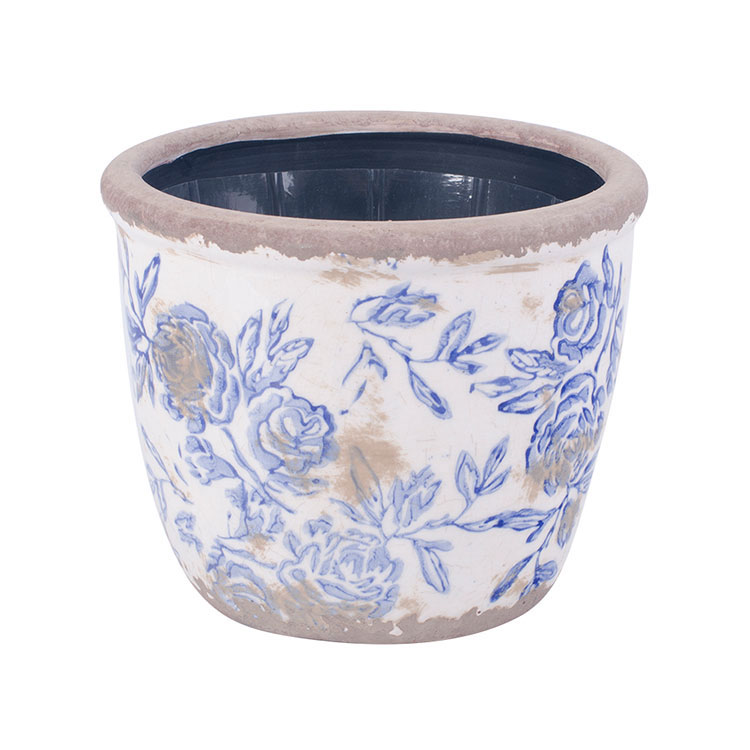 Antichi vasi da fiori in ceramica dipinti a mano