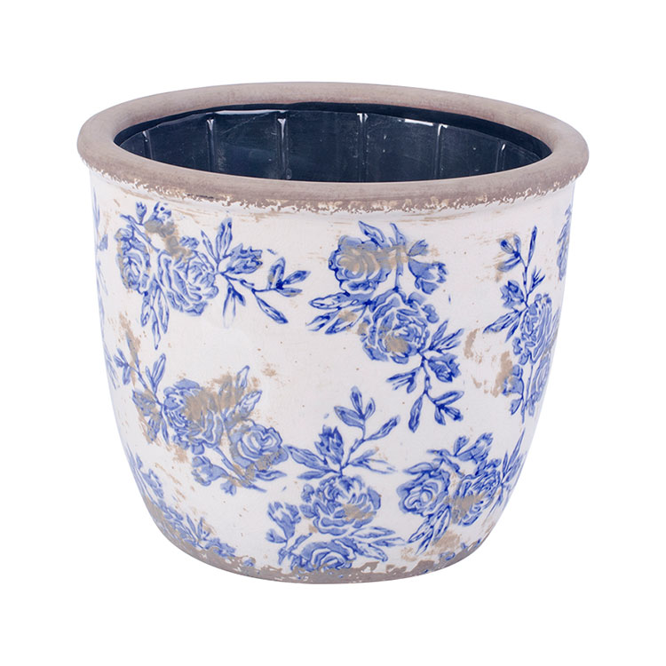 Antichi vasi da fiori in ceramica dipinti a mano
