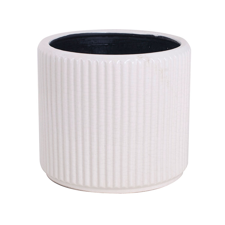 Ceramic Cylinder Structured Modern Flower Pots