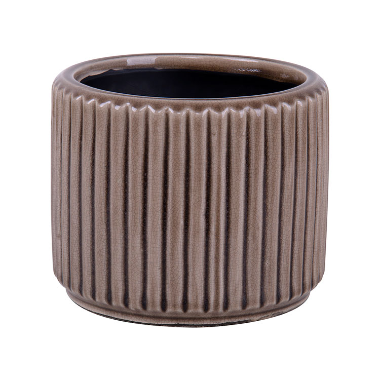 Ceramic Cylinder Modern Flower Structured Pots