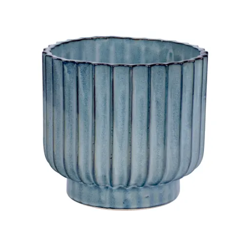 GSP043 Structured Transmutation Glazed Ceramic Flowerpot