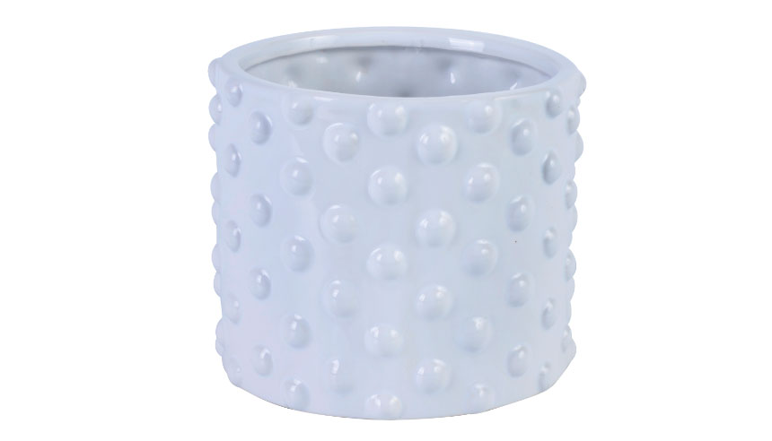 Modern Ceramic Cylinder Flower Pots With Dots