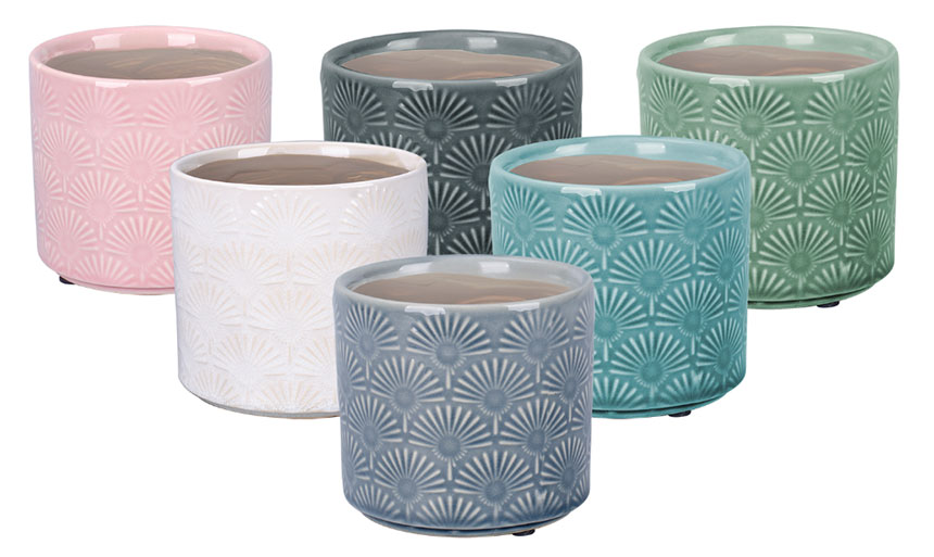 Ceramic Cylinder Dandelion Flower Pots