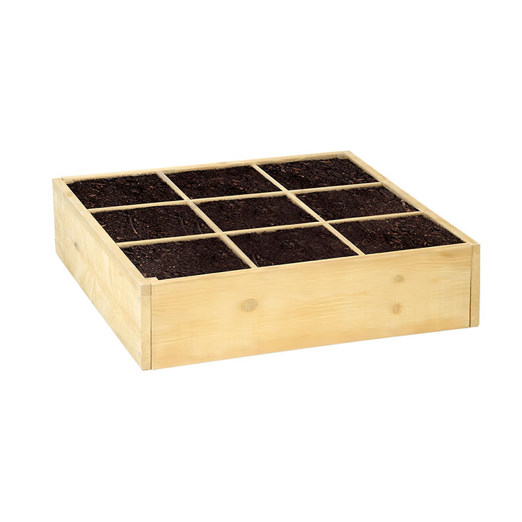 Square Wooden Garden Bed With Wooden Split Set