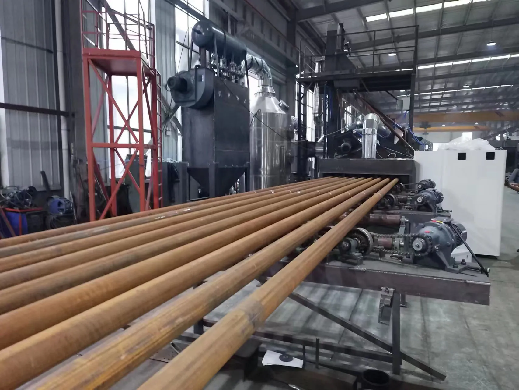 Steel pipe reresik tembok njaba dijupuk blasting testing mesin