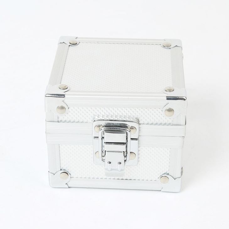 Caja de reloj pequeña de aluminio plateado - 3 