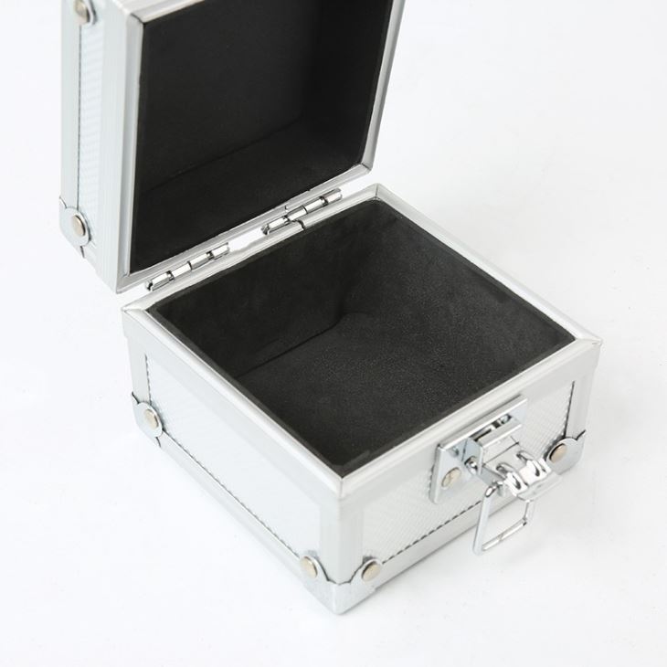 Caja de reloj pequeña de aluminio plateado - 5 