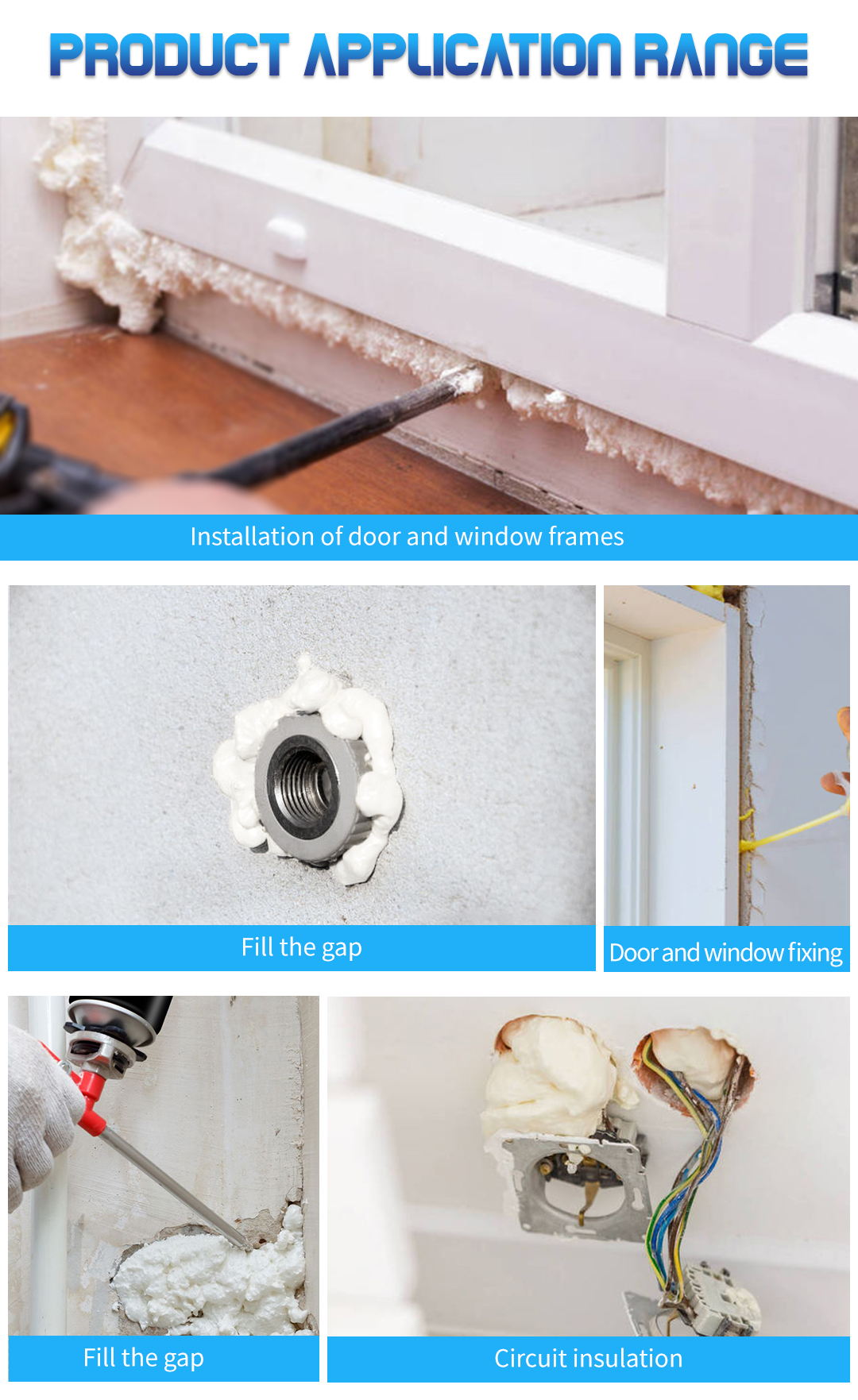 Door and Window Mounting PU Foam Manual Type