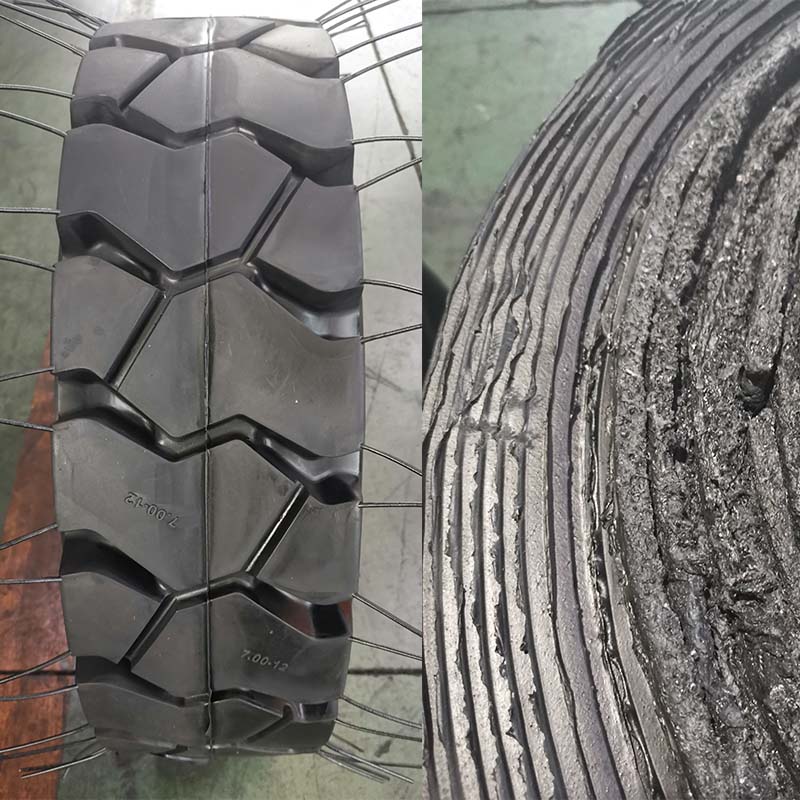 The solid tire adopts an advanced three-stage type