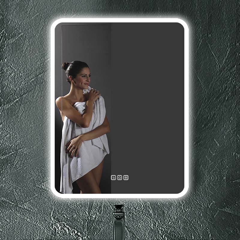 Правоугаоно ЛЕД огледало за купатило са позадинским осветљењем са одмагљивачем