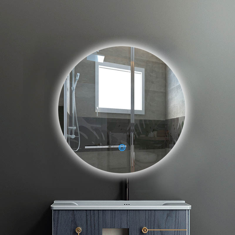 Округло ЛЕД огледало за купатило са позадинским осветљењем са одмагљивачем - 4 