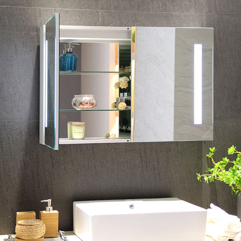 Осветљени алуминијумски ормар за огледало за купатило - 1