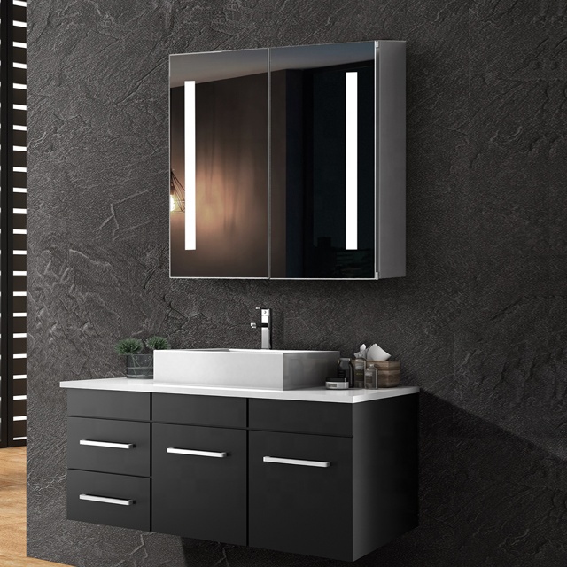 Алюмінієва дзеркальна шафа з підсвічуванням для ванної кімнати