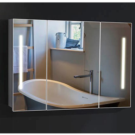 Decorative LED Mirror Cabinet With Three Mirror Doors - 1