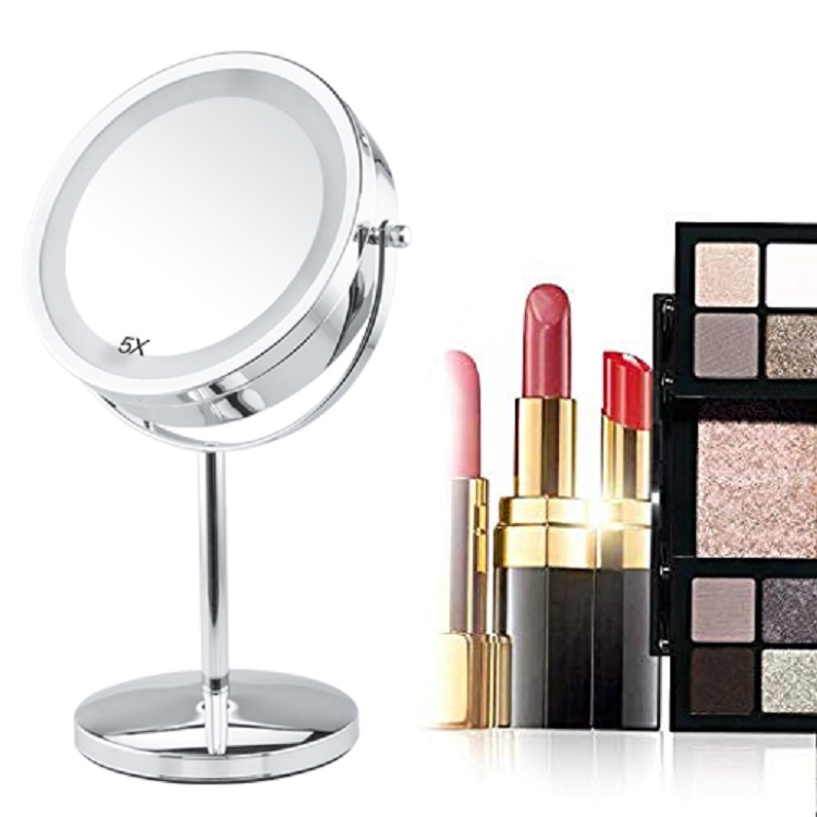 Double Sides Round LED Makeup Mirror Magnification - 1 