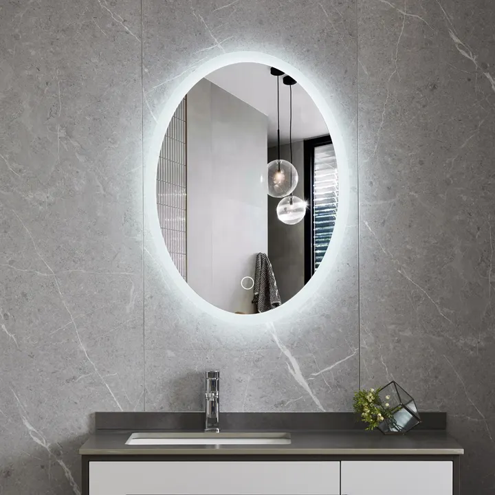Frameless Oval Vanity LED Bathroom Mirror