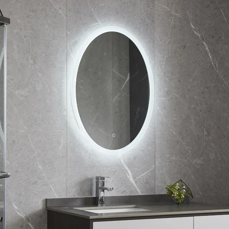 Frameless Oval Vanity LED Bathroom Mirror