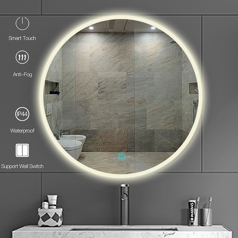 Frameless Round LED Bathroom Mirror