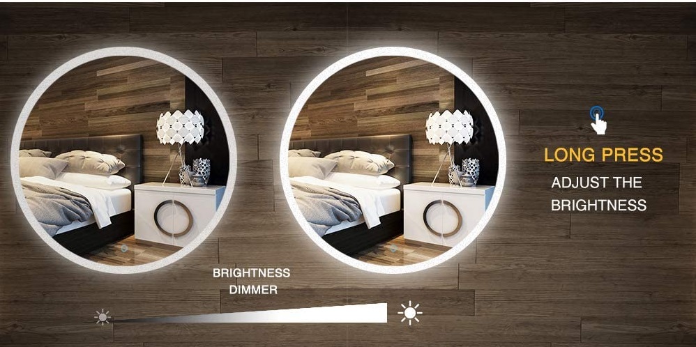 Round LED Bathroom Mirror With 3x Magnifying Circle
