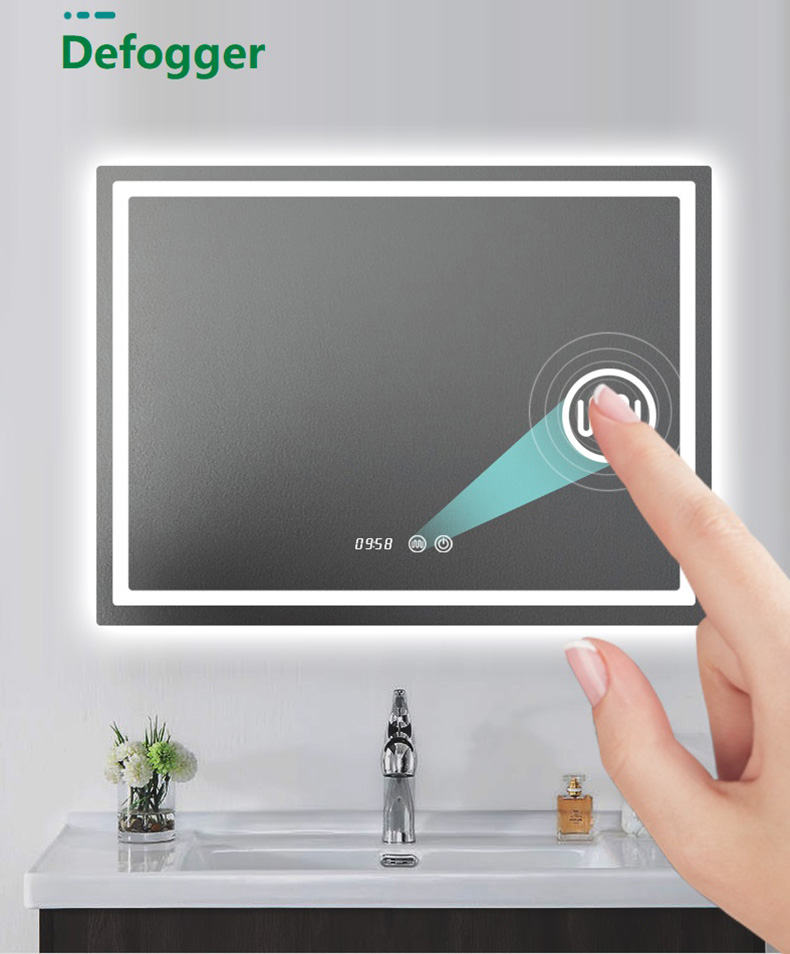 Rectangle LED Bathroom Mirror With Solid Frame