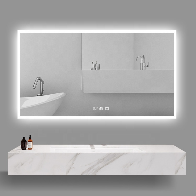 Rectangle LED Bathroom Mirror with Multi-functions