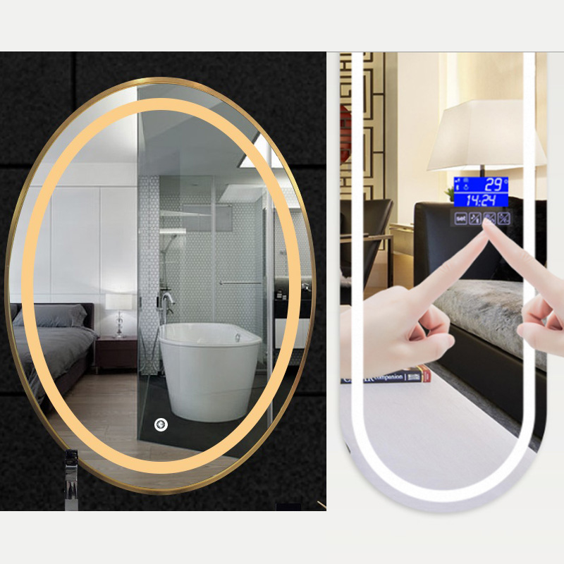 Oval LED Dressing Mirror With Multi-functions