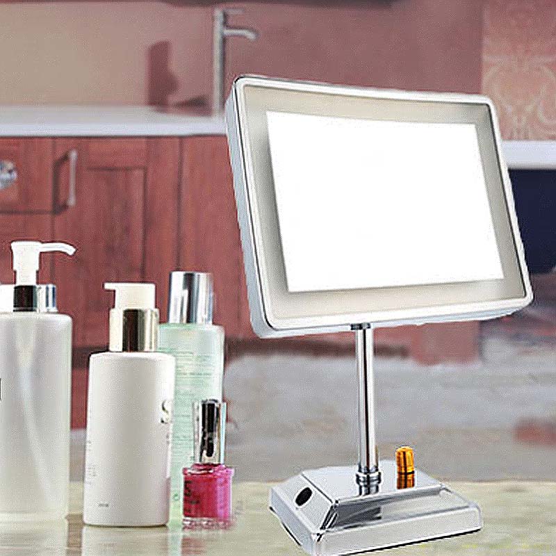 Customized Rectangle LED Makeup Mirror With Metal Frame