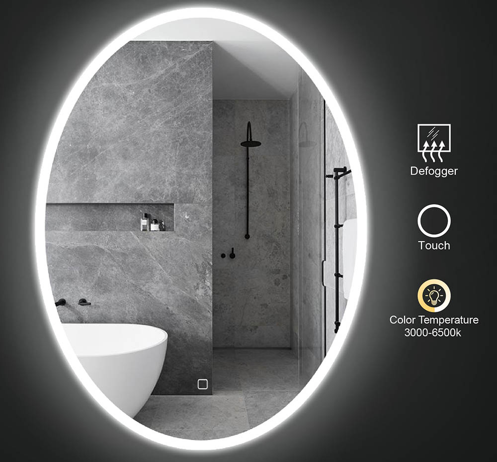 Irregular LED Bathroom Mirror With Defogger