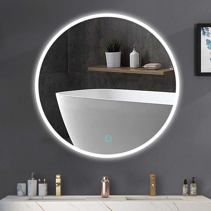 Backlit Round LED Bathroom Mirror With Defogger