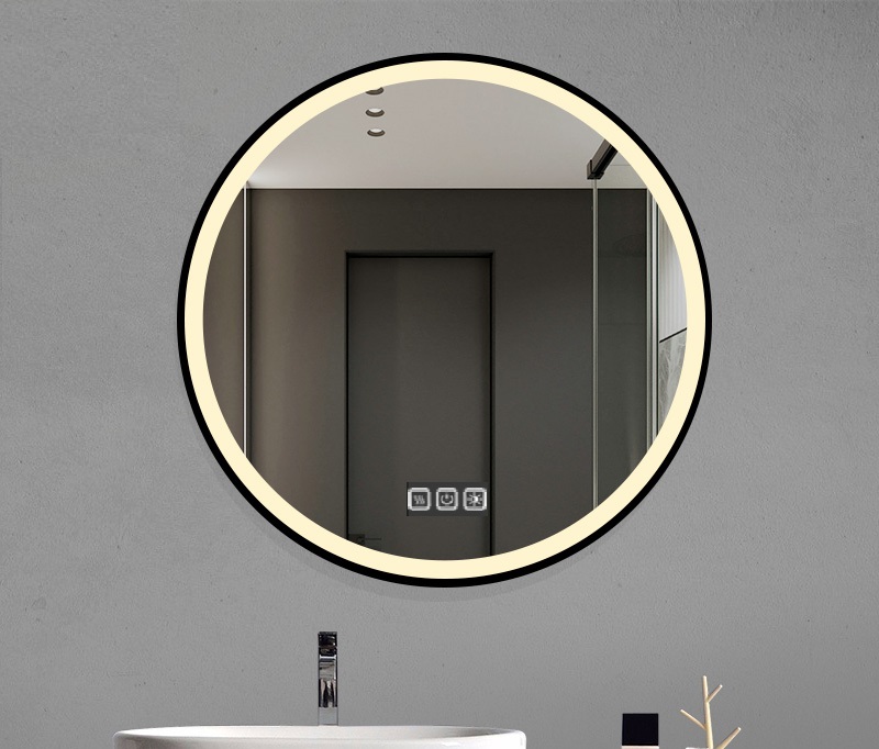 Touch Sensor Anti-Fog Bath Round LED Bathroom Mirror