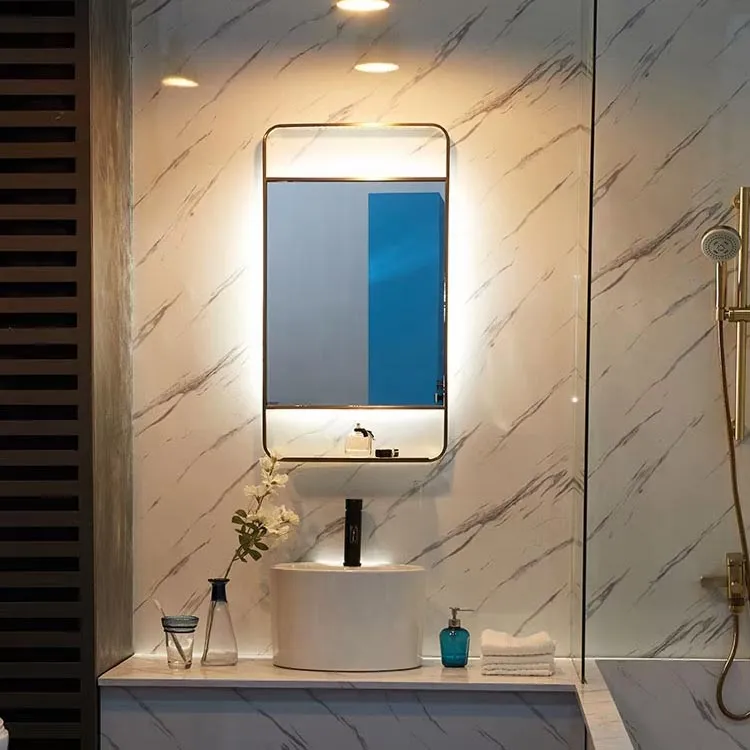 Miroir de salle de bain LED avec musique Bluetooth avec rangement