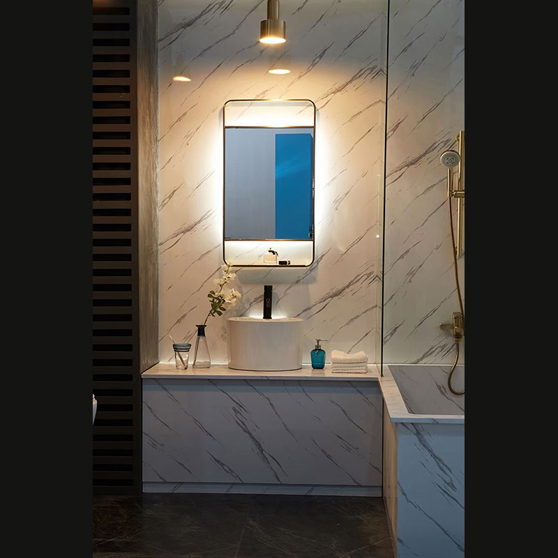 Miroir de salle de bain LED avec support de rangement