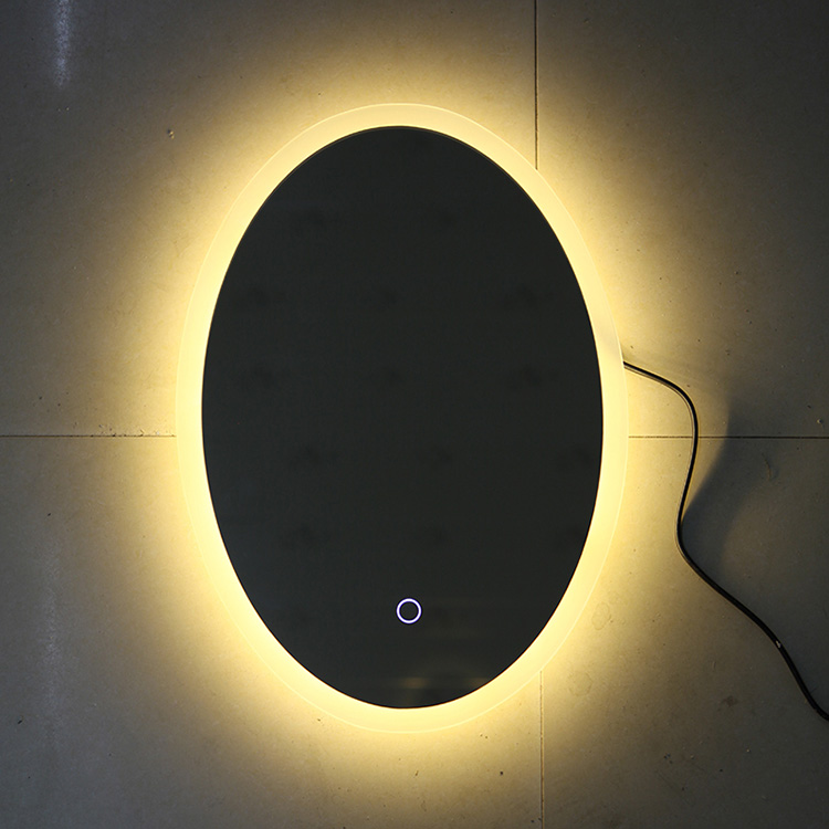 Rahmenloser ovaler LED-Badezimmerspiegel - 1
