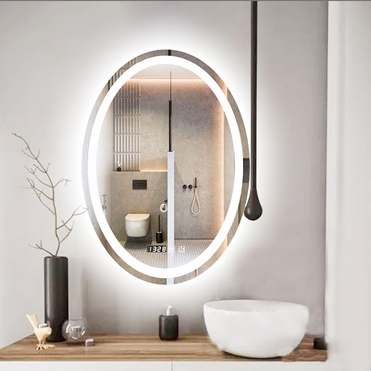 Rahmenloser ovaler LED-Badezimmerspiegel - 3 
