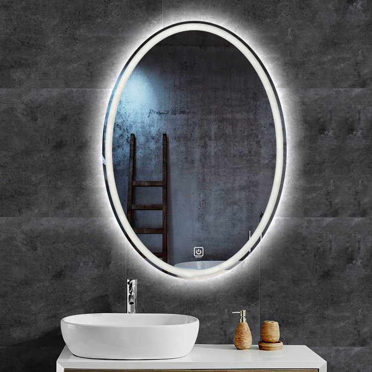 Bezrámové oválné LED koupelnové zrcadlo - 4 