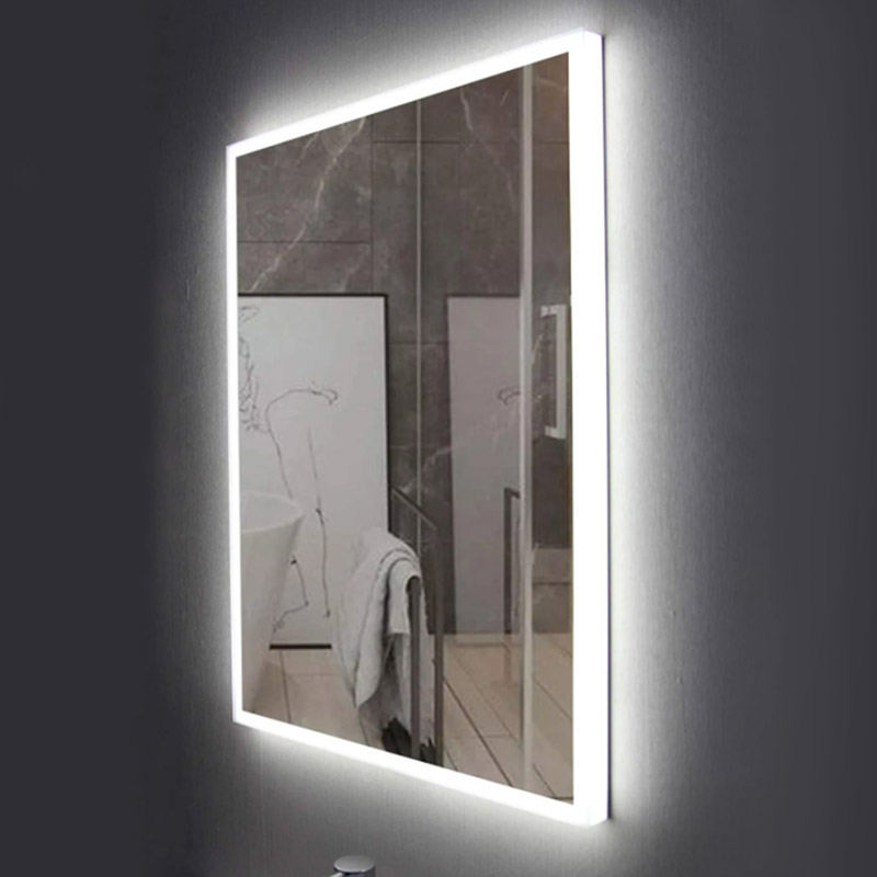 Rectangle Led Bathroom Mirror With Acrylic Edge Around - 1