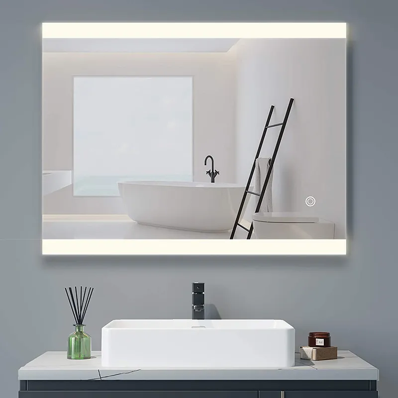 Rectangle Led Bathroom Mirror na May Acrylic Edge