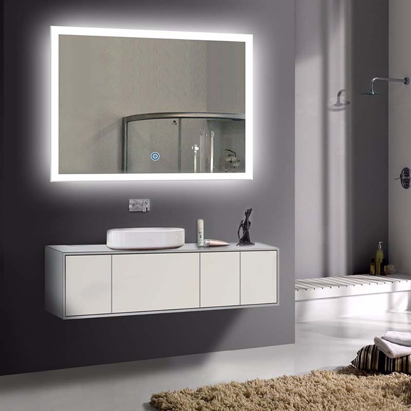 Rectangle LED Bathroom Mirror With Acrylic Frame - 0