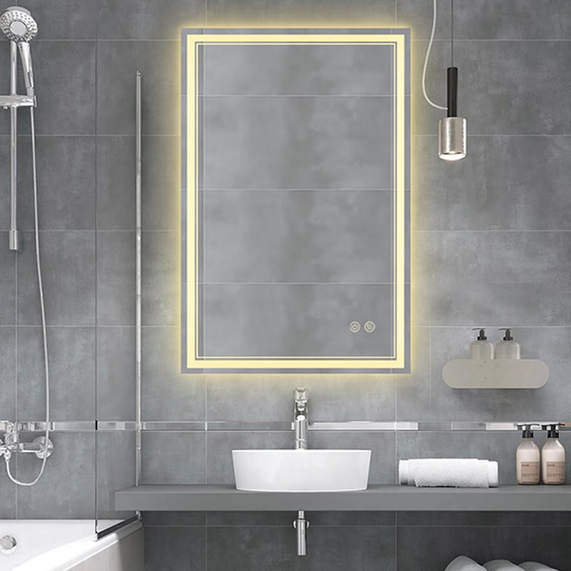 Правоугаоно ЛЕД огледало за купатило са правим угловима