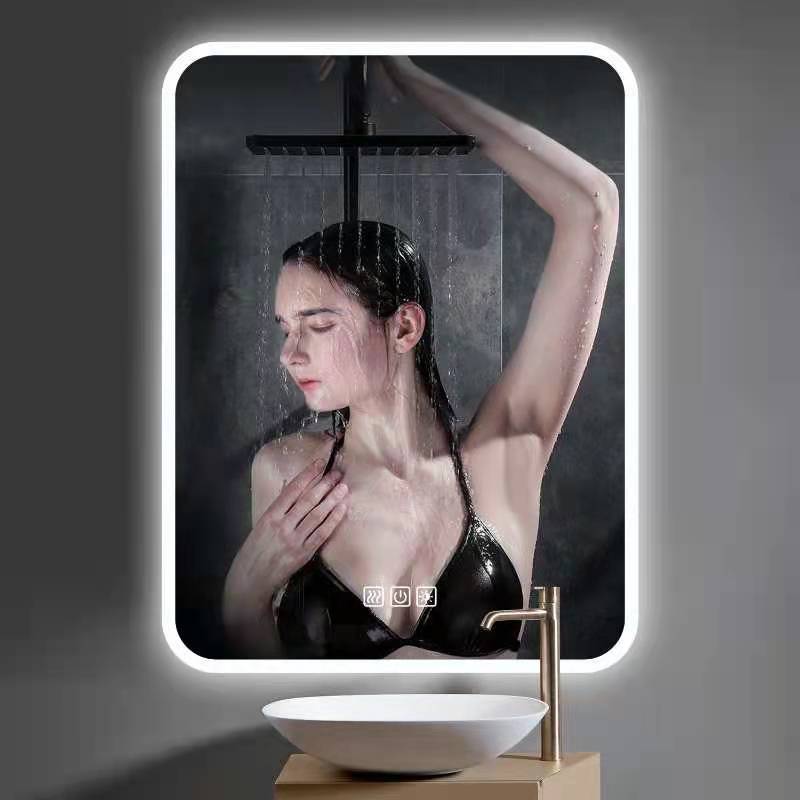 Rectangle LED Bathroom Mirror With Three Touch Switch - 1
