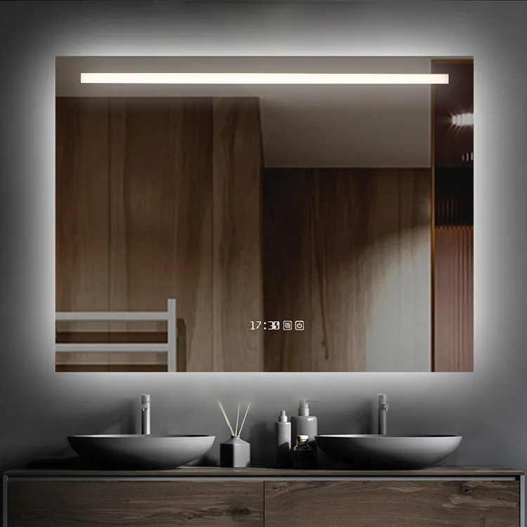 Rectangle LED Bathroom Mirror Kanthi Top Frosted Light Strip