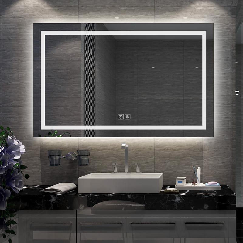 Rectangle LED Bathroom Mirror With Two Touch Switch - 3 