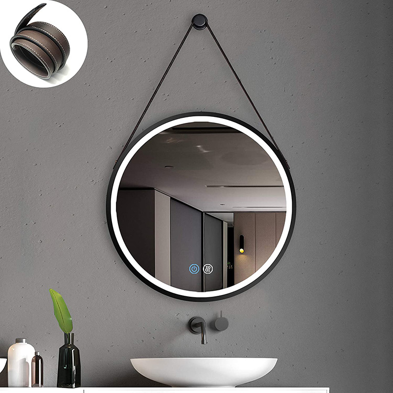 Round Hotel LED Bathroom Mirror With Belt