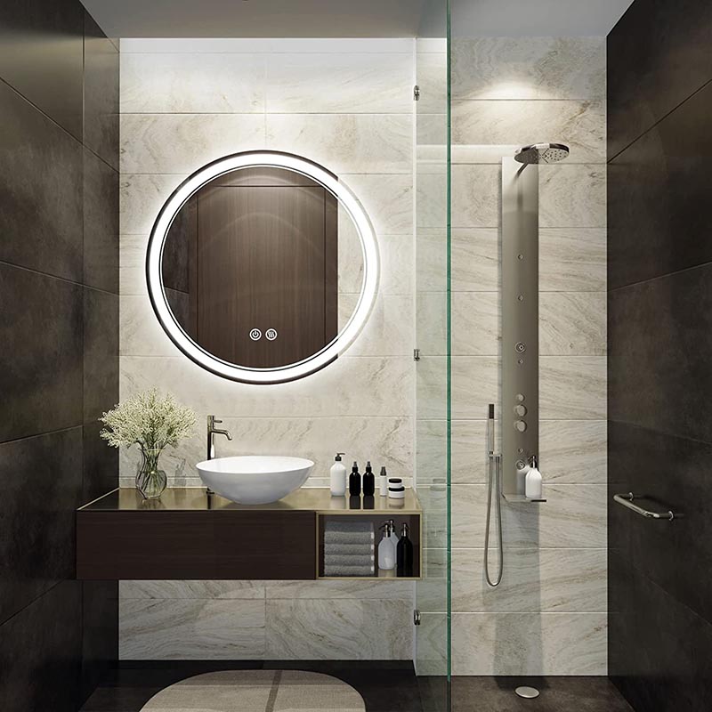 Округло ЛЕД огледало у купатилу за декорацију хотела - 0 